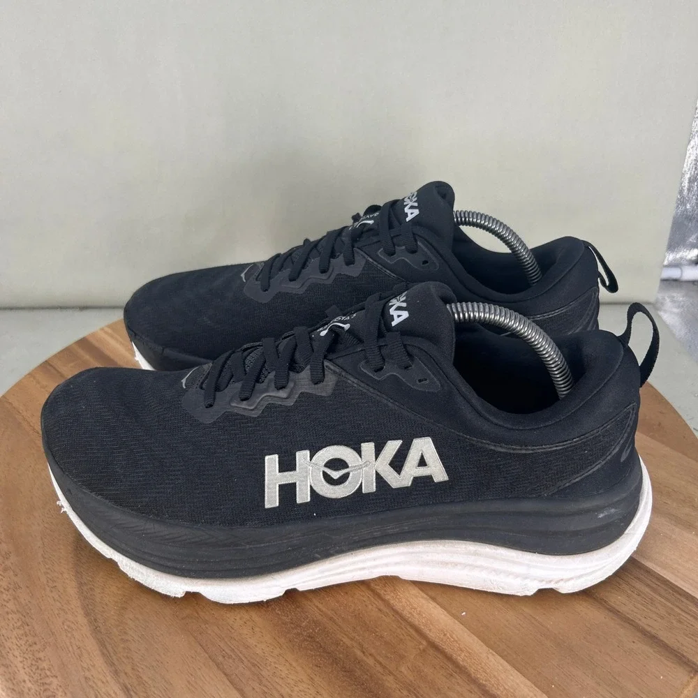 Hoka Gaviota 5 Mens Running Shoes Black White 1127929 BWHT Size 10.5 D